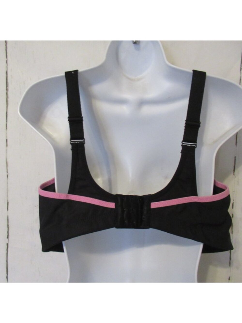 Glamorise Sport Bra 40D Black Pink No Bounce Cami Sports Running Wireless 1062 - Picture 2 of 5